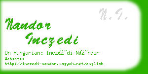 nandor inczedi business card